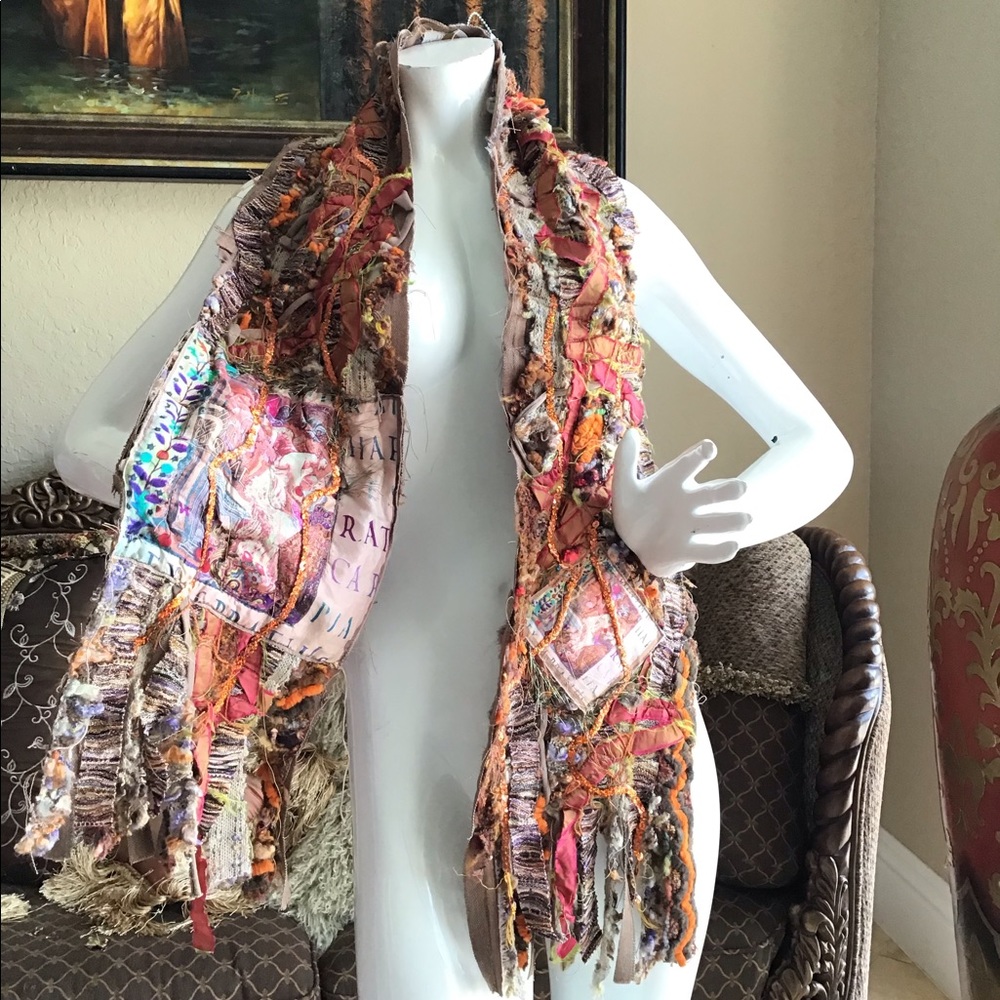 Linda Lindstrom Multi Color & Texture Artsy Scarf